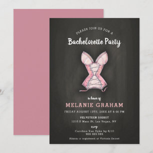 Convite Vintage - Bachelorette Modern Chalkboard
