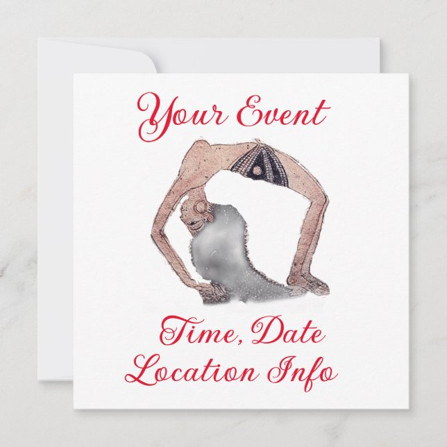 Convite Vintage Backbend Yoga Pose Thunder_Cove (Frente)