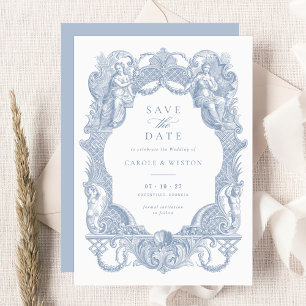 Convite Vintage Barroco Floral Vintage Data Salva