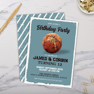 Convite Vintage Basball Theme Birthday Vivening Party