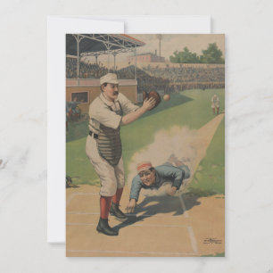 Convite Vintage Baseball Poster