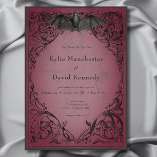 Convite Vintage Bat Até O Casamento Da Morte