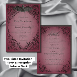 Convite Vintage Bat Até O Casamento Da Morte Dois Lados