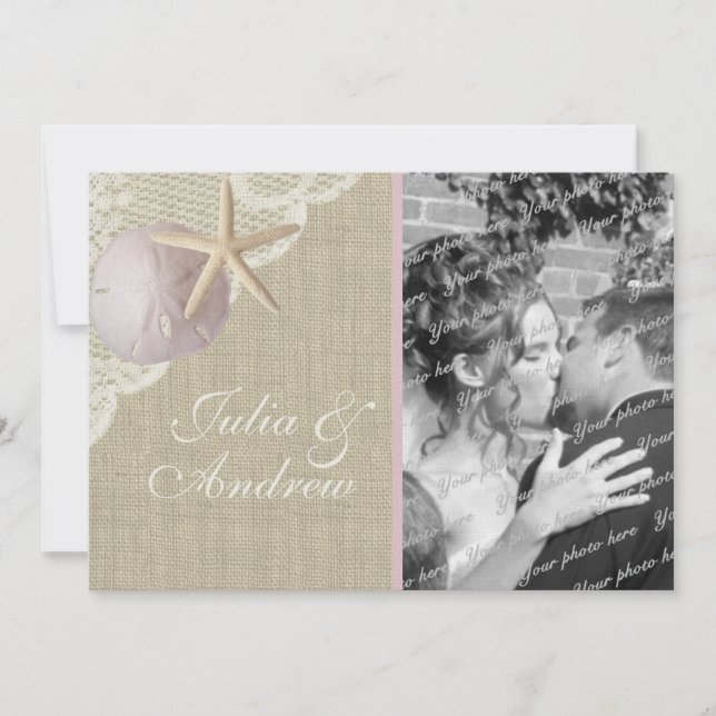 Convite Vintage Beach Bridal Luncheon (Frente)