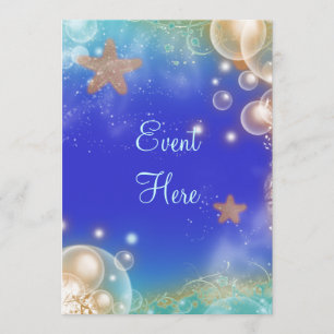 Convite Vintage Beach conchas elegantes casamento