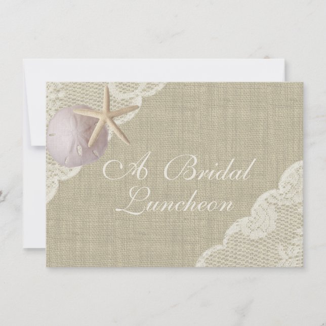 Convite Vintage Beach Luncheon (Frente)