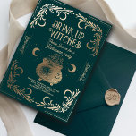 Convite Vintage Beber Bruxas Festa de Halloween<br><div class="desc">Vintage Beber Bruxas em Festa de Halloween</div>