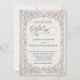 Convite Vintage Biblioteca Story Fairy Tale Casamento