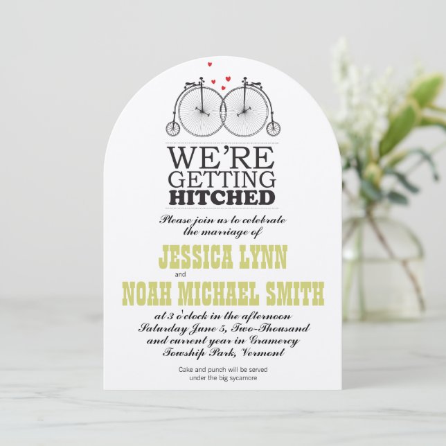 Convite Vintage Bicycle Love (Em pé/Frente)