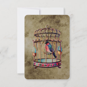 Convite Vintage Bird Cage