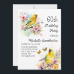 Convite Vintage Birds Canaries Flores 60º Aniversário<br><div class="desc">Bonito safra 60º convite de aniversário com canários amarelos cantando nos ramos de uma árvore florescendo com flores de primavera. Entre em contato comigo para obter assistência com suas personalizações ou para solicitar outros produtos Zazzle correspondentes ou coordenadores para sua celebração.</div>