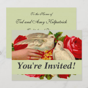 Convite Vintage Birds Vittorian Love Doves