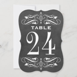 Convite Vintage Black Chalkboard Flourish Wedish