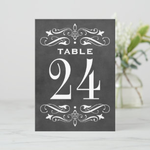 Convite Vintage Black Chalkboard Flourish Wedish