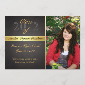 Convite Vintage Black Class Of Graduation Invitations.