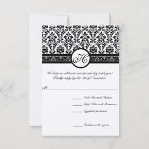 Convite Vintage Black Damask Borders