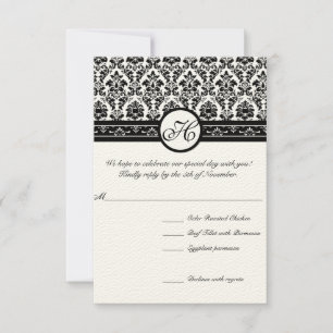 Convite Vintage Black Damask Borders