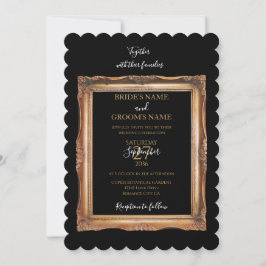 Convite Vintage Black & Dourado Wedding