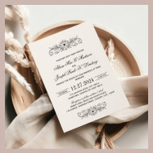 Vintage Black Flourish Elegante Invitation