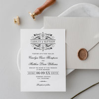 Vintage Black Flourish White Weding