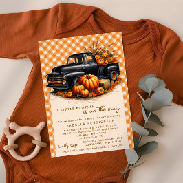 Convite Vintage Black Truck A Little Pumpkin Chá de fralda
