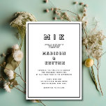 Convite Vintage Black & White Wedding<br><div class="desc">Vintage Black and White Wedding convidado Estes elegantes e modernos guardanapos de casamento ou chá de panela apresentam um simples design de texto preto e branco que exumenta o estilo minimalista. Adicione suas iniciais ou monograma para torná-las completamente suas.</div>
