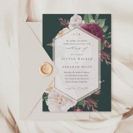 Convite Vintage Blooms Floral Wedding