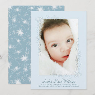 Convite Vintage Blue Birth Anunciation Boy
