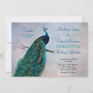 Convite Vintage Blue Elegant