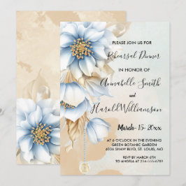 Convite Vintage Blue Flor
