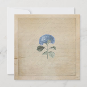 Convite Vintage Blue Hydrangea Cerimônia de Casamento Pers