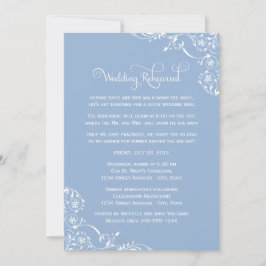 Convite Vintage Blue Scrolls - Ensaio de Casamento e Janto