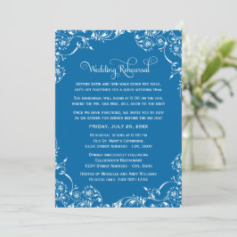 Convite Vintage Blue Scrolls - Ensaio de Casamento e Janto