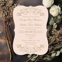 Vintage Blush e Antiguamente Dourado Casamento Far