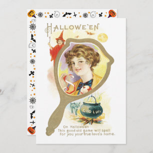 Convite Vintage Boa Sorte Mirror Halloween