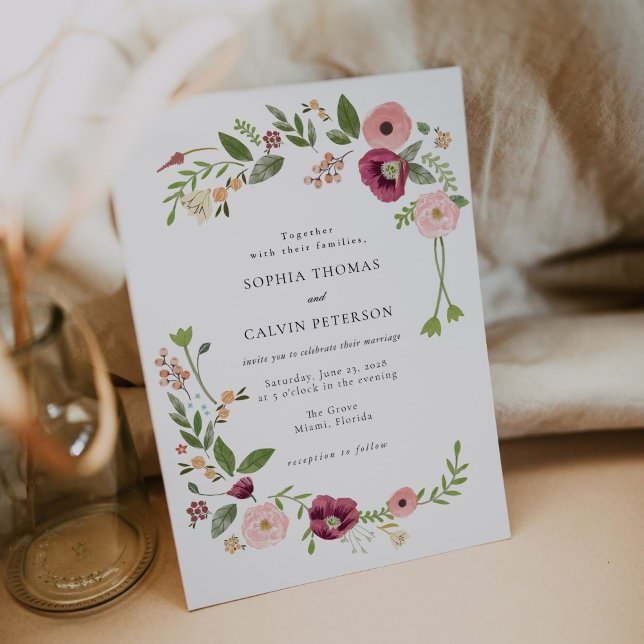 Convite Vintage Boho Floral Wedding (Criador carregado)