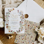 Convite Vintage Boho Wildflower Garden Bridal Brunch<br><div class="desc">Nosso encantador convite para brunch de noiva apresenta um delicioso design de flor silvestre que expele uma vibração rústica, reminiscente de delicadas flores prensadas. O esquema de cores de castanho, ferrugem, terracota e branco imbui o convite com uma sensação de calor e de terra, fazer ideal para o outono, verão...</div>