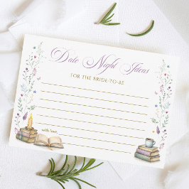 Convite Vintage Book Bridal Shower Date Night Ideas Card