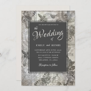 Convite Vintage Botanical The Wedof the
