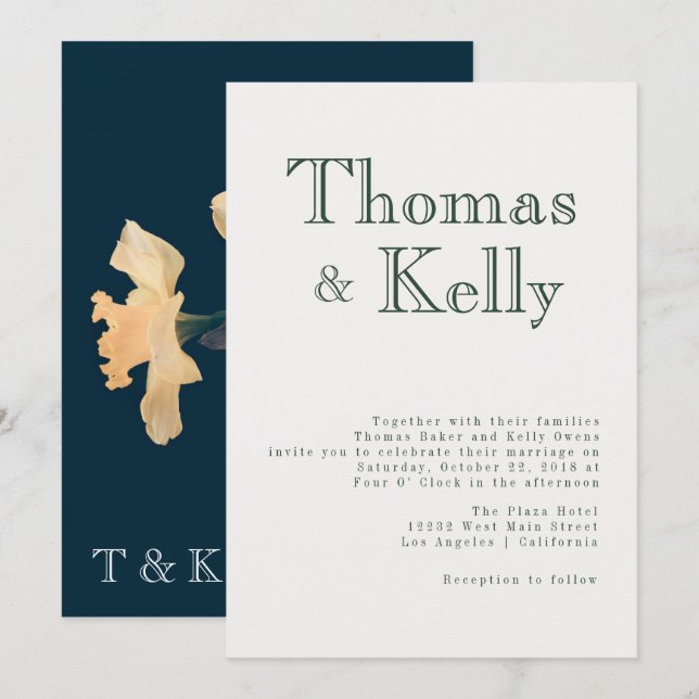 Convite Vintage Botanical Wedding Suite (Frente/Verso)