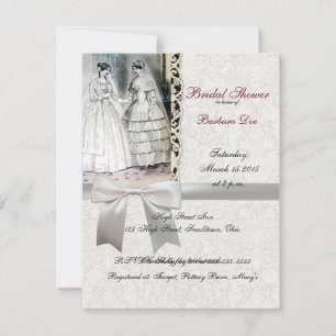 Convite Vintage Bridal Brides Casamento Branco Antiquado