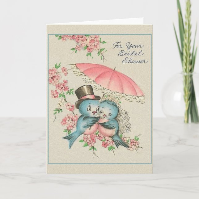 Convite Vintage Bridal Shower Greeting Card (Frente)