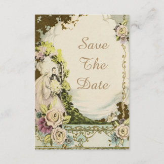 Convite Vintage Bride & Groom Chic Wedding Salvar Data