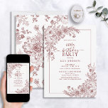 Convite Vintage Burgundy Floral Line Art 60º Aniversário<br><div class="desc">Comemore um marco em estilo com nosso Vintage Burgundy Floral Line Art 60º Convite de Aniversário. De sua caligrafia à vintage line art quintas arranjos em elegante burgundy, este convite dá o tom para seu dia especial. Com o padrão floral correspondente na parte de trás de cada cartão, todos sabem...</div>