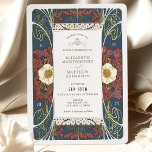 Convite Vintage Burgundy Marinho Azul Arte Nouveau<br><div class="desc">Convites de Casamento vintage Art Nouveau de Alphonse Mucha num design floral, romântico e caprichoso. Os florescimentos vitorianos complementam os tipos clássicos de arte deco fonts. Introduza as suas informações personalizadas e está concluído. Se você quiser mudar o design, simplesmente clique no botão azul "Personalizar". Muito obrigado por considerar a...</div>