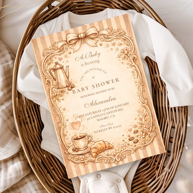 Convite Vintage Café Baby Shower (Criador carregado)