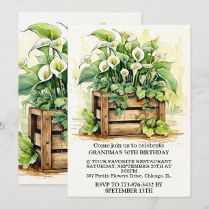 Convite Vintage Calla Lily Illustration Art Festa de anive