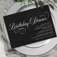 Vintage Calliografia Janto de aniversário negro el