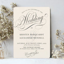 Vintage Calliografia Script Ilegante Casamento de 