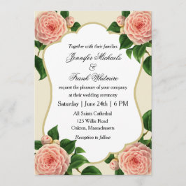 Convite Vintage Camellia Botanical